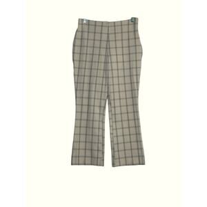 A New Day white gray check straight leg flat front pants size 8